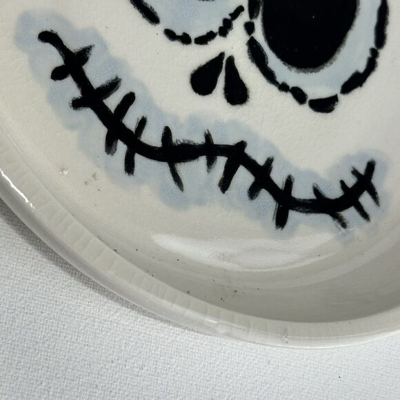 face pottery plate artist handmade set of 2 - Picture 3 of 8